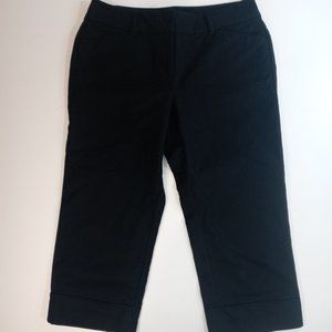 Ann Taylor Signature Womens Black Business Casual Cropped Capri's Size 2 Petite